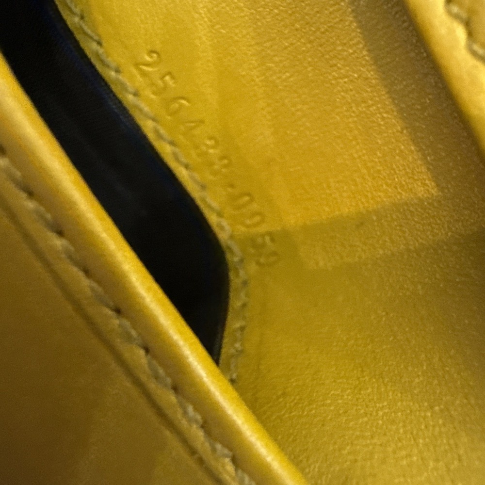 Gucci Men Wallet GG Mustard Yellow Leather‎ Inside Signature Canvas Box Bag Card - Picture 14 of 16